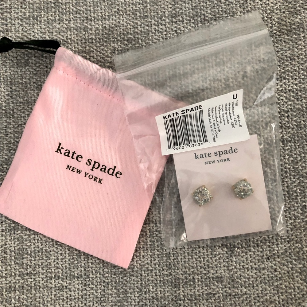 NWT Kate Spade large glitter earrings